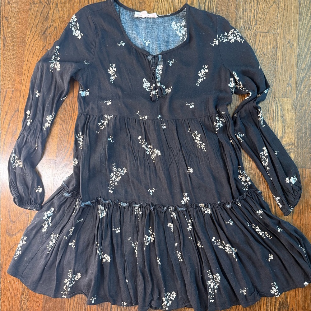 Floral Black Dress